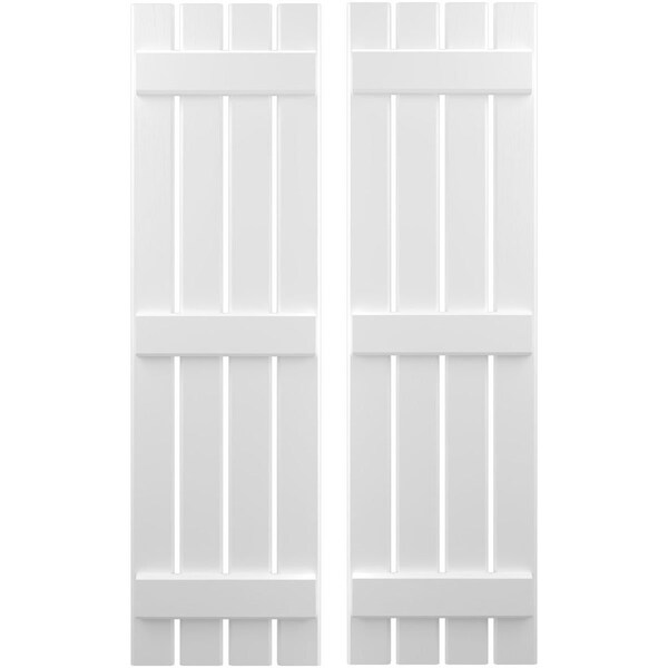 Ekena Millwork Americraft 4-Board, 3 Batten Exterior Real Wood Spaced Board-n-Batten Shutters, ARW401SB415X41WHH, PR ARW401SB415X41WHH - main